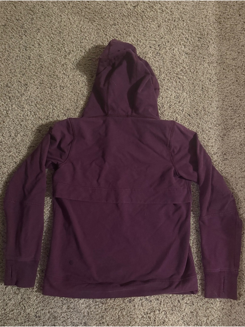 Women’s Zip-Up Hoodie Jacket - Deep Plum - Picture 3 of 5
